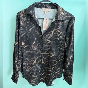 Philosophy Leopard Print Women's Button Up Top - Size XS